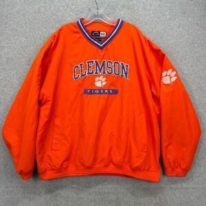 Clemson Tigers Cadre Pullover Mens XXL Orange V-Neck Windbreaker Jacket NCAA